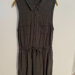 Splendid Button-down Mini Dress in Olive, M